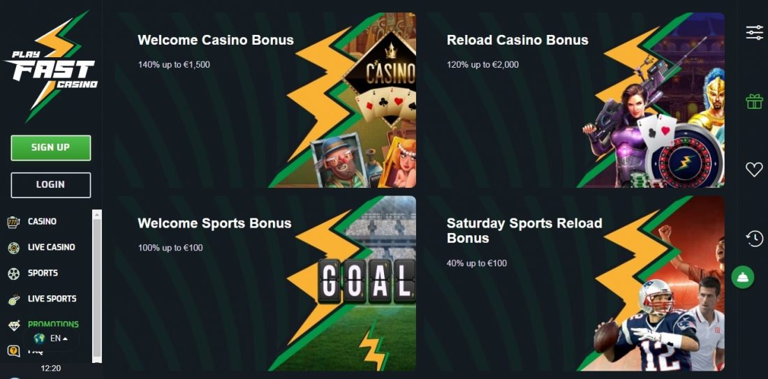 Playfast Casino Welcome Bonus