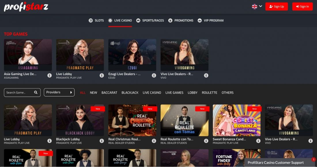 Profistarz Live Casino