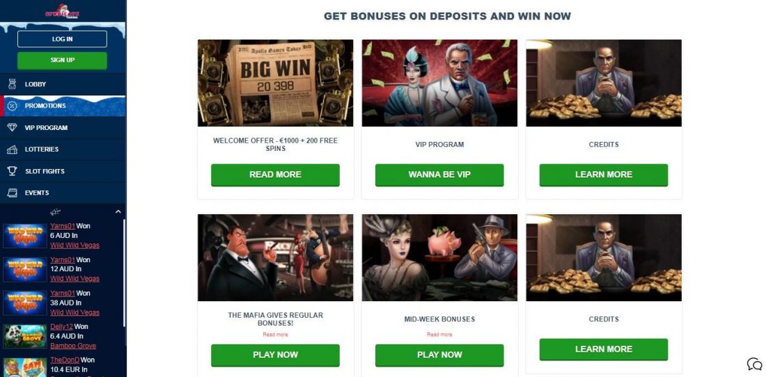 Syndicate Casino promotions