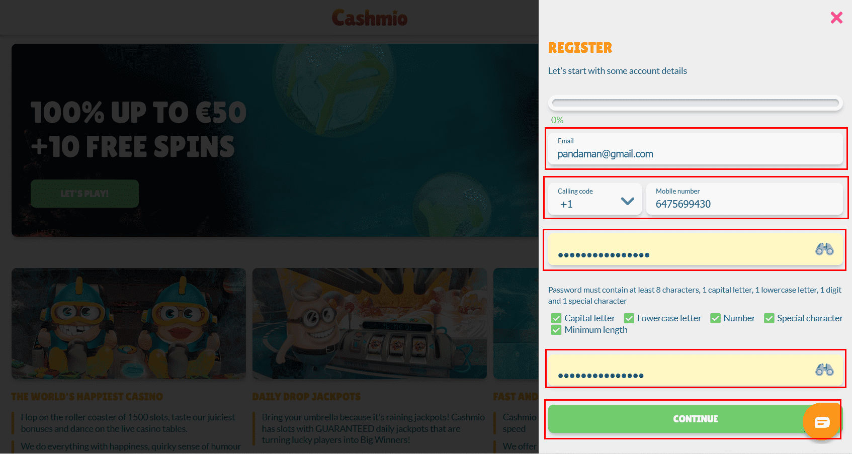 Cashmio casino