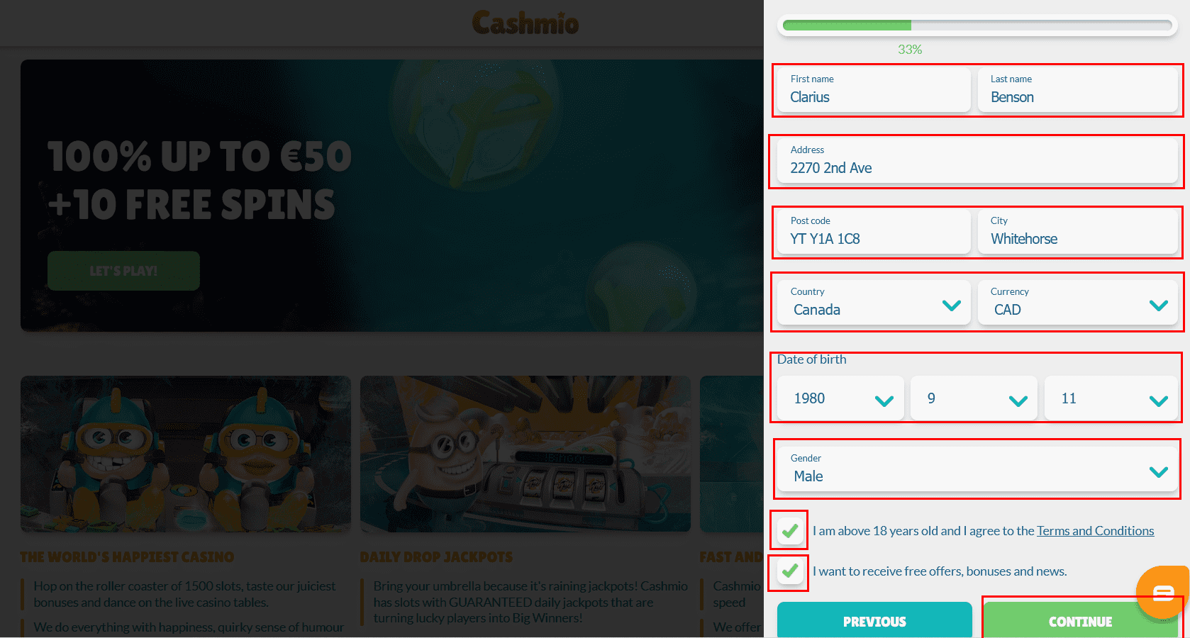 Cashmio casino