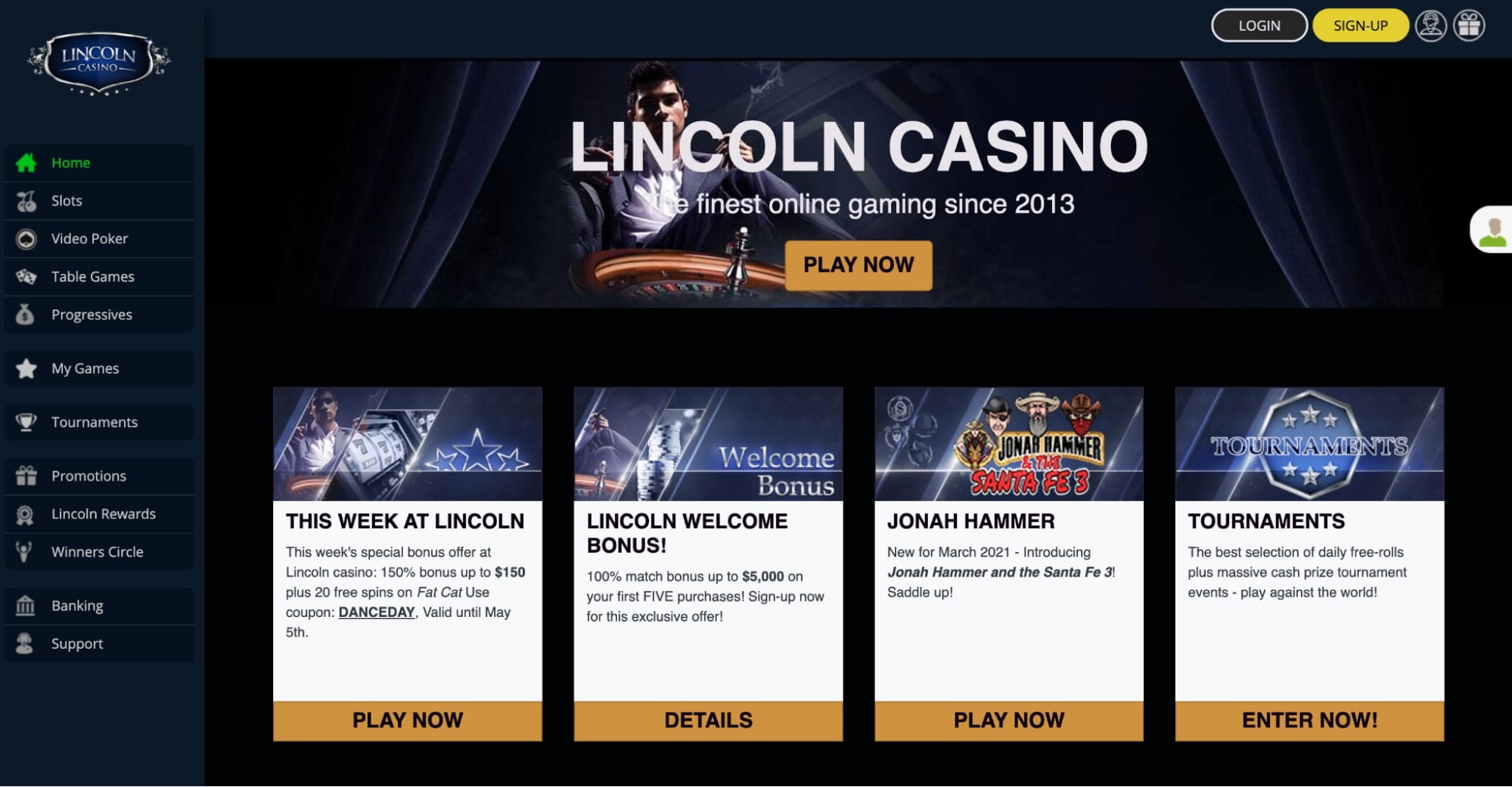 lincoln casino no deposit bonus code 2024