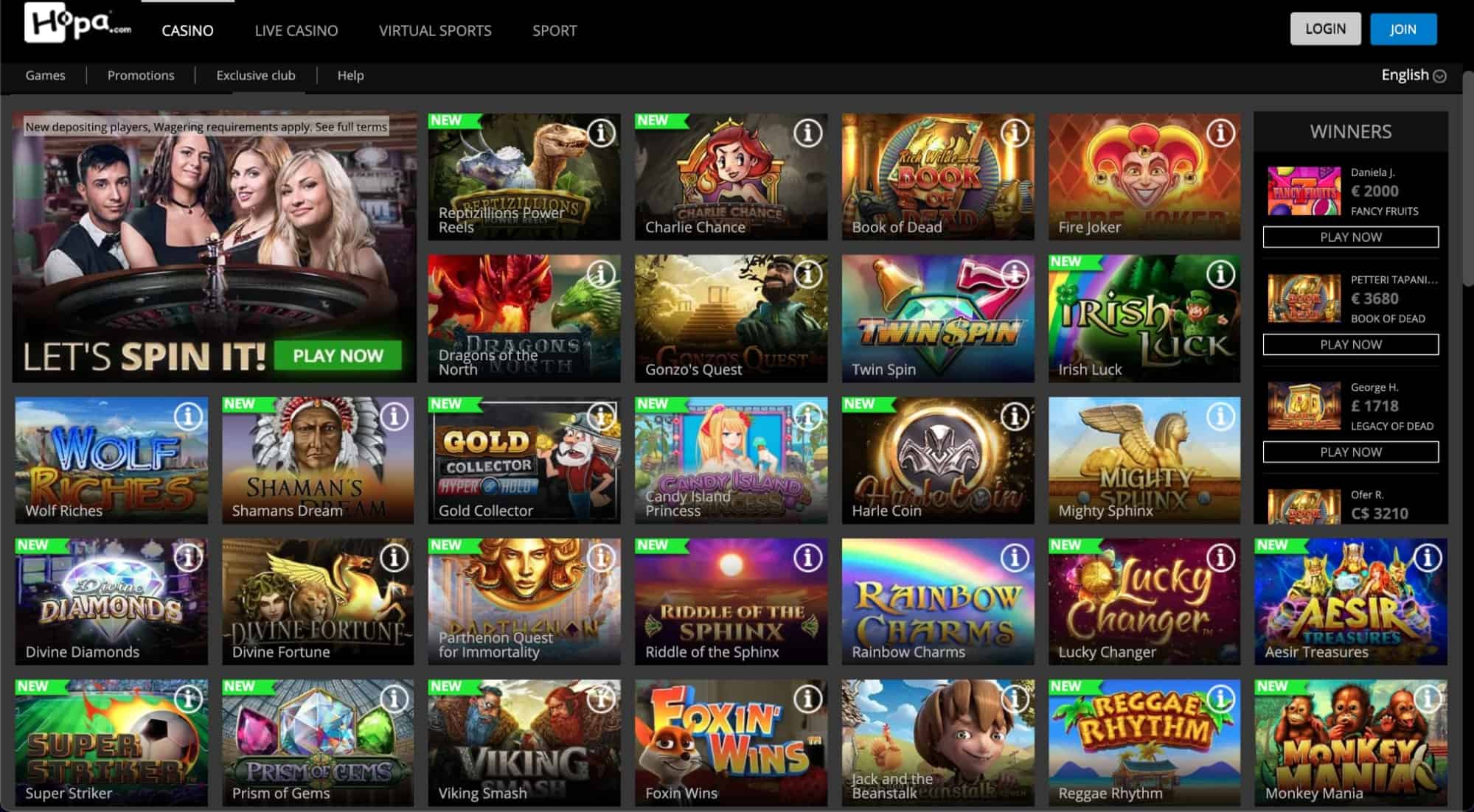 Hopa Casino Review 2022 Get No Deposit Bonus & Free Spins