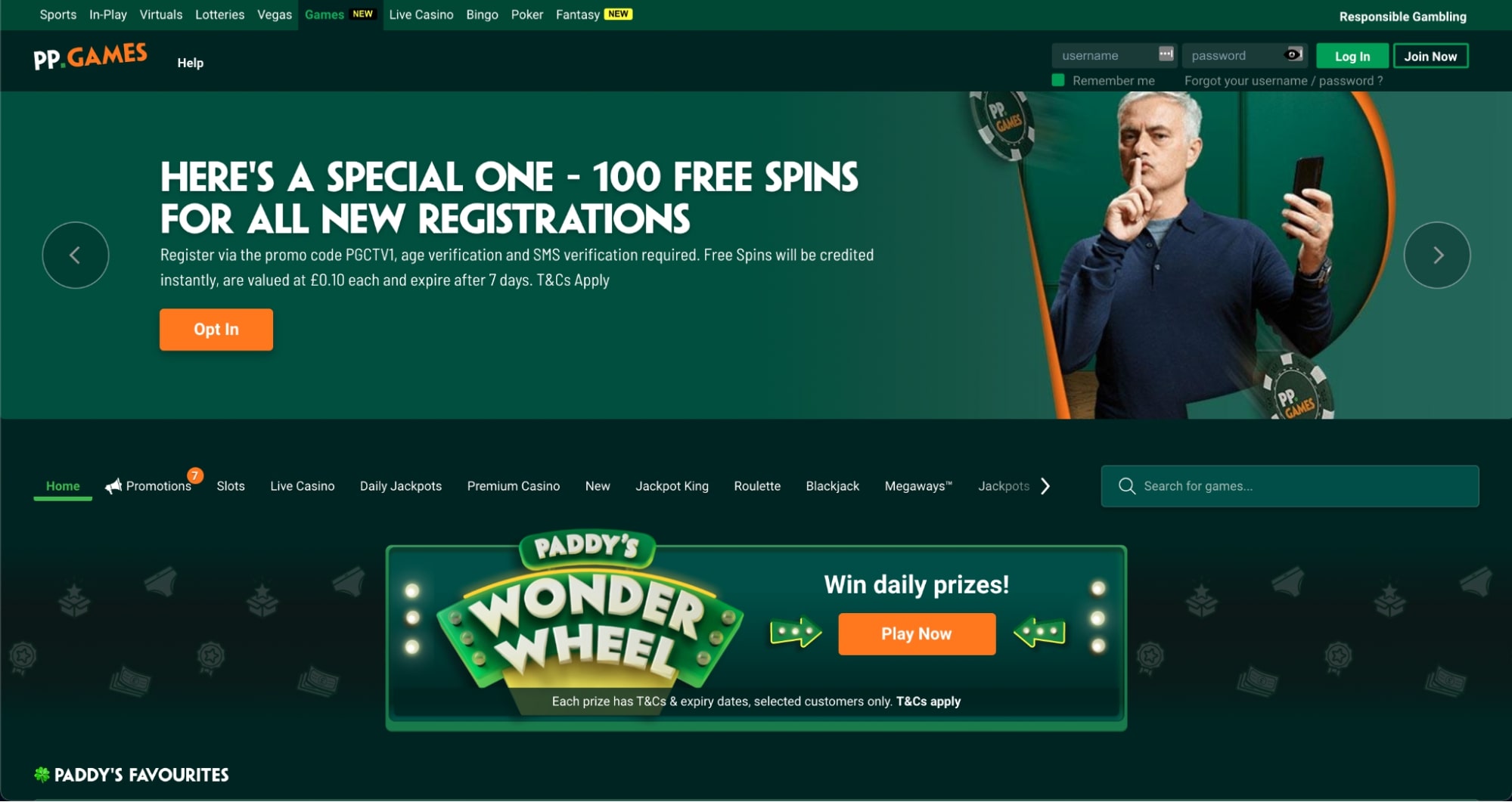 Paddy Power Free Spins