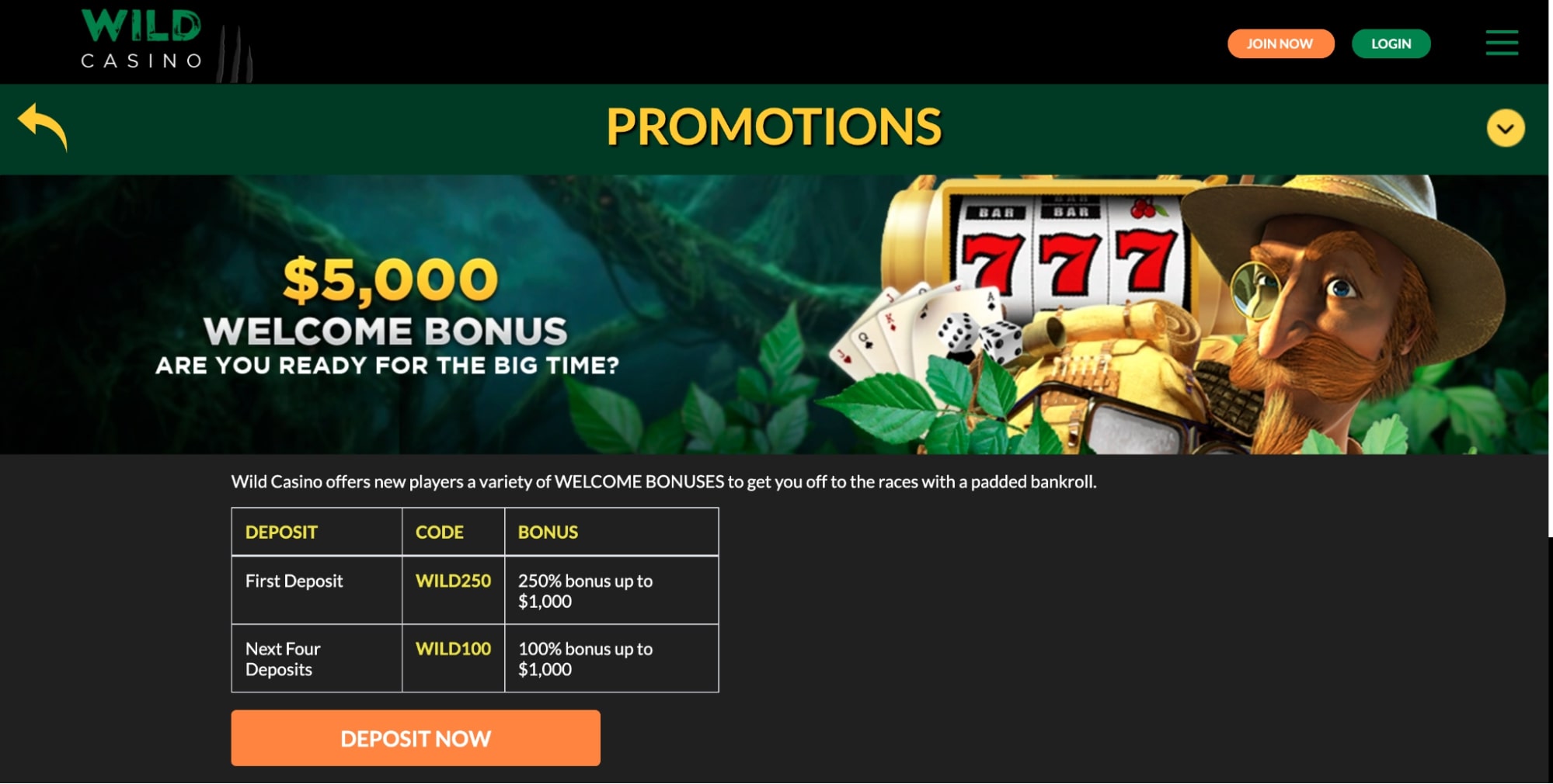 Wild Casino Review 2022 Get No Deposit Bonus & Free Spins