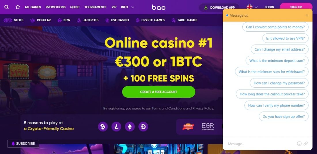 Bao Casino Customer Support