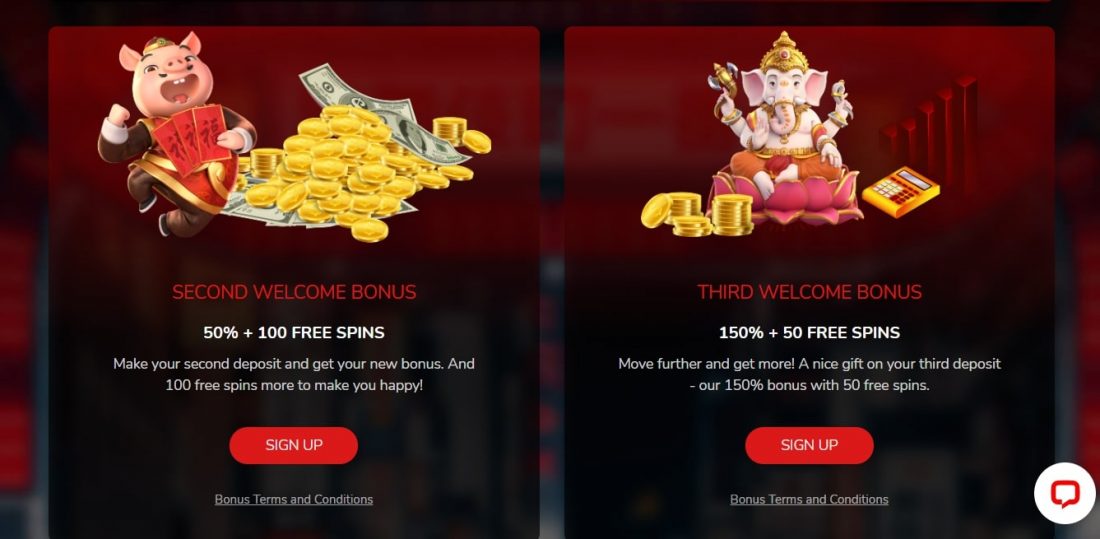 Bonus de bienvenue d'Oshi Casino
