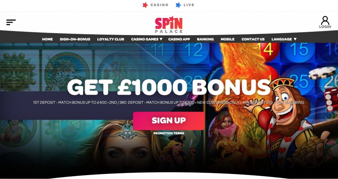 Spin Palace Casino Bonusy