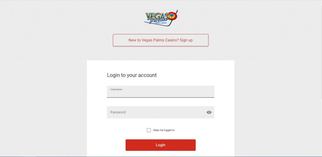 Processus de connexion au casino Vegas Palms