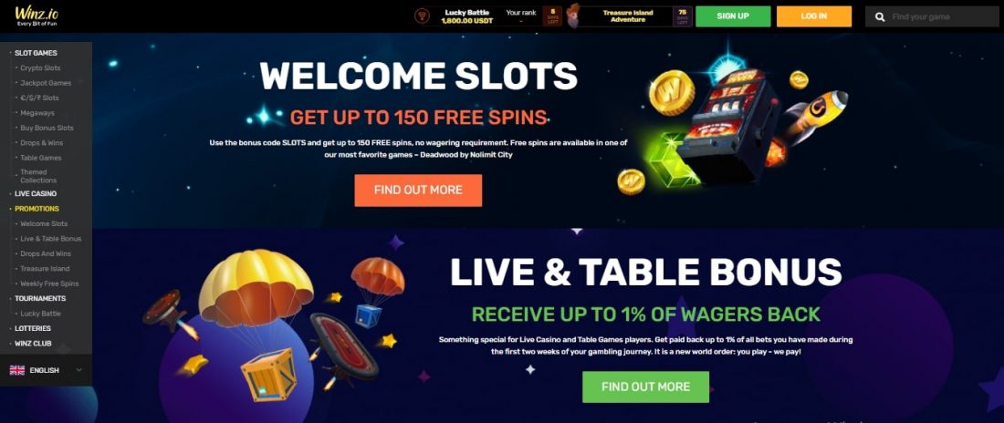  Winz.io Casino Welcome Bonus