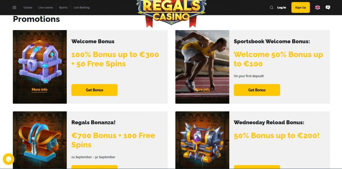 Regals Casino Welcome Bonus