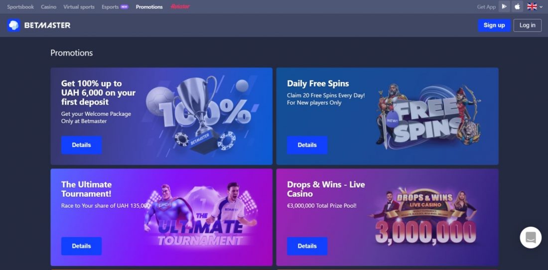 Betmaster casino bonusy