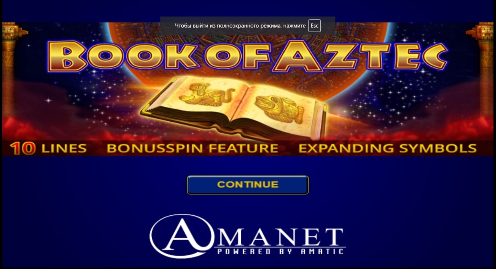 Amatic Software Book of Aztec Slot