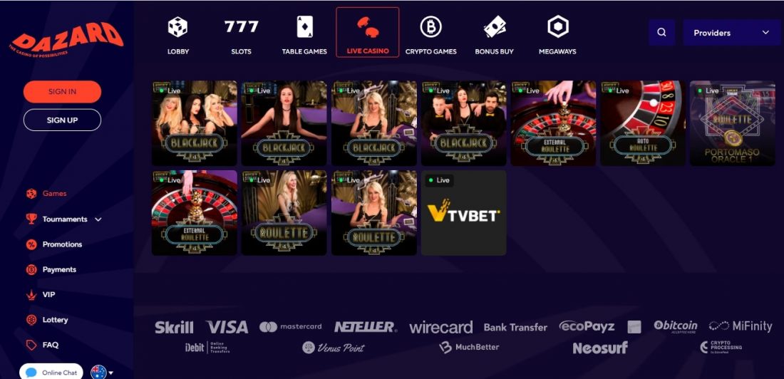 Dazard Live Casino