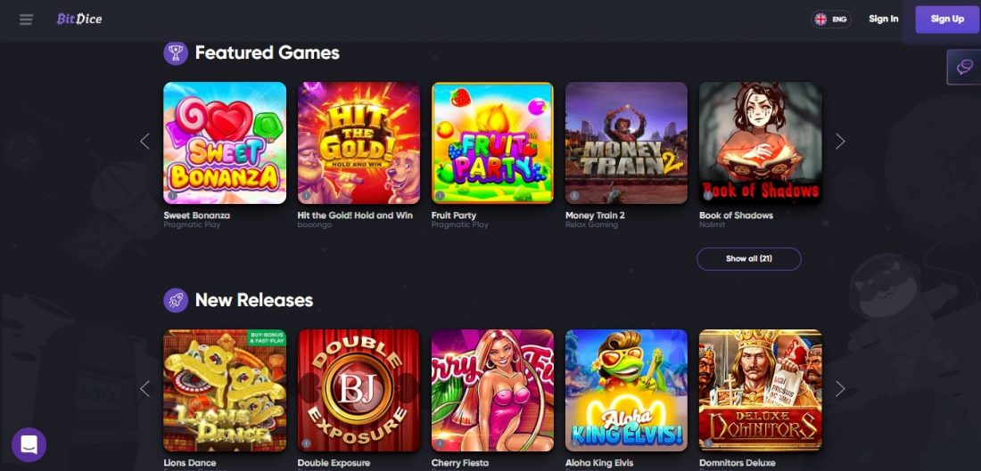 BitDice Casino Games