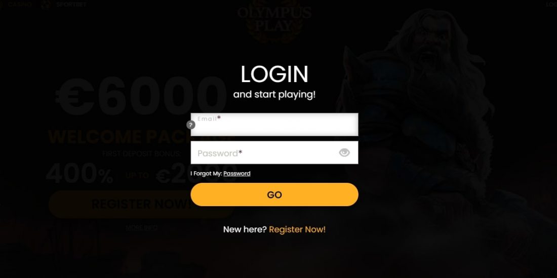 Olympus Play Casino Login Process
