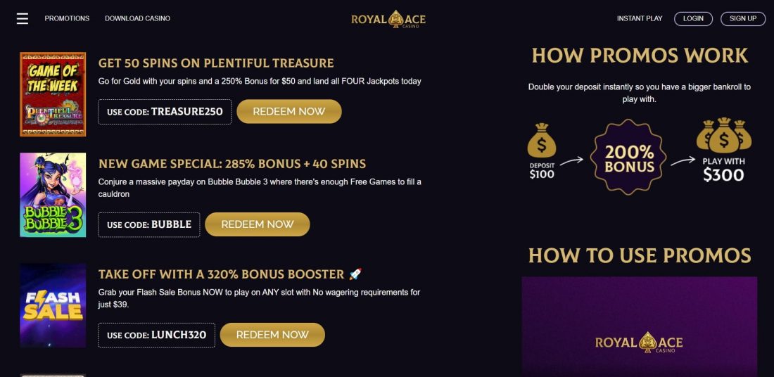 Le bonus du Royal Ace Casino