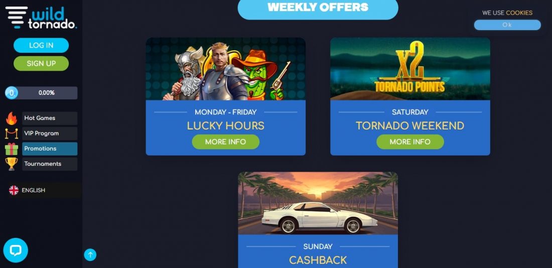 Wild Tornado Casino Welcome Bonus