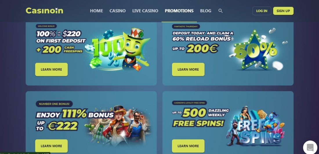 Casinoin Casino Welcome Bonus