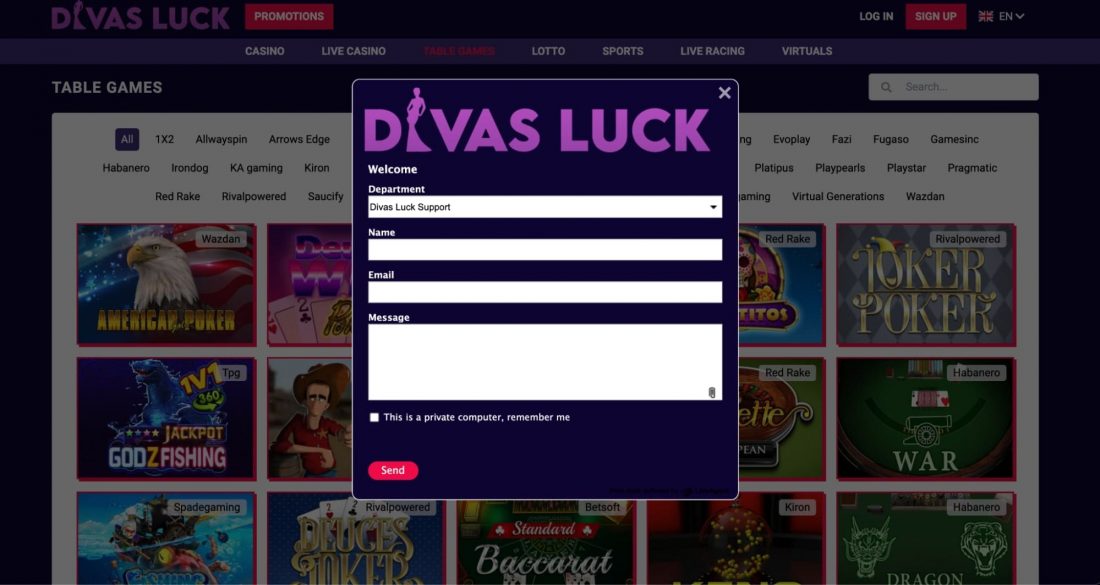Divas Luck Casino Customer Support