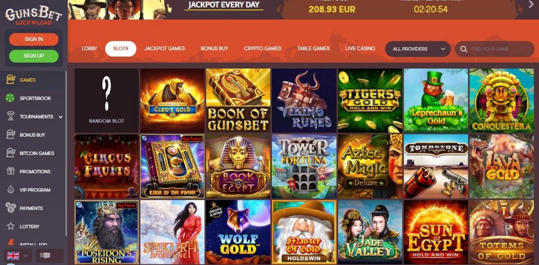 Gunsbet Casino Games