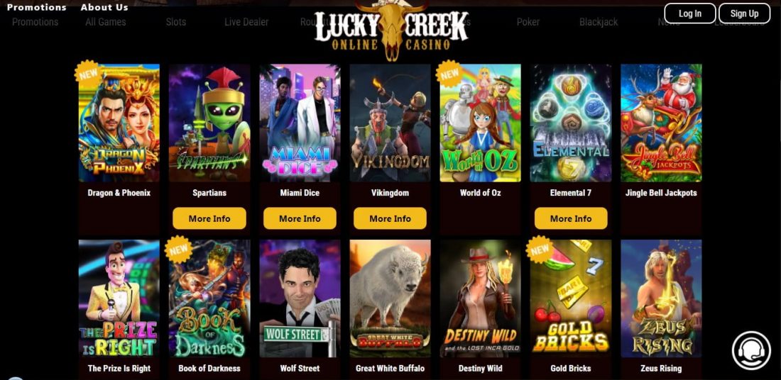 Jeux du Lucky Creek Casino